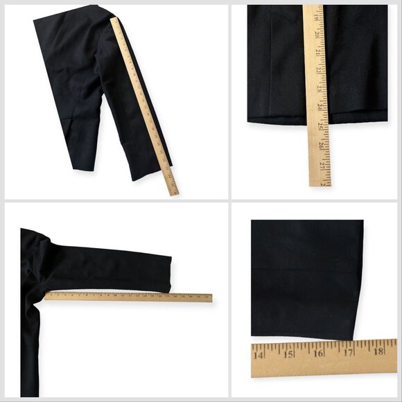 Issey Miyake FÊTE Black Wool Jacket Size 4 Japan Minimalist Collarless Blazer - Picture 14 of 16